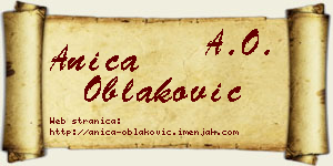 Anica Oblaković vizit kartica